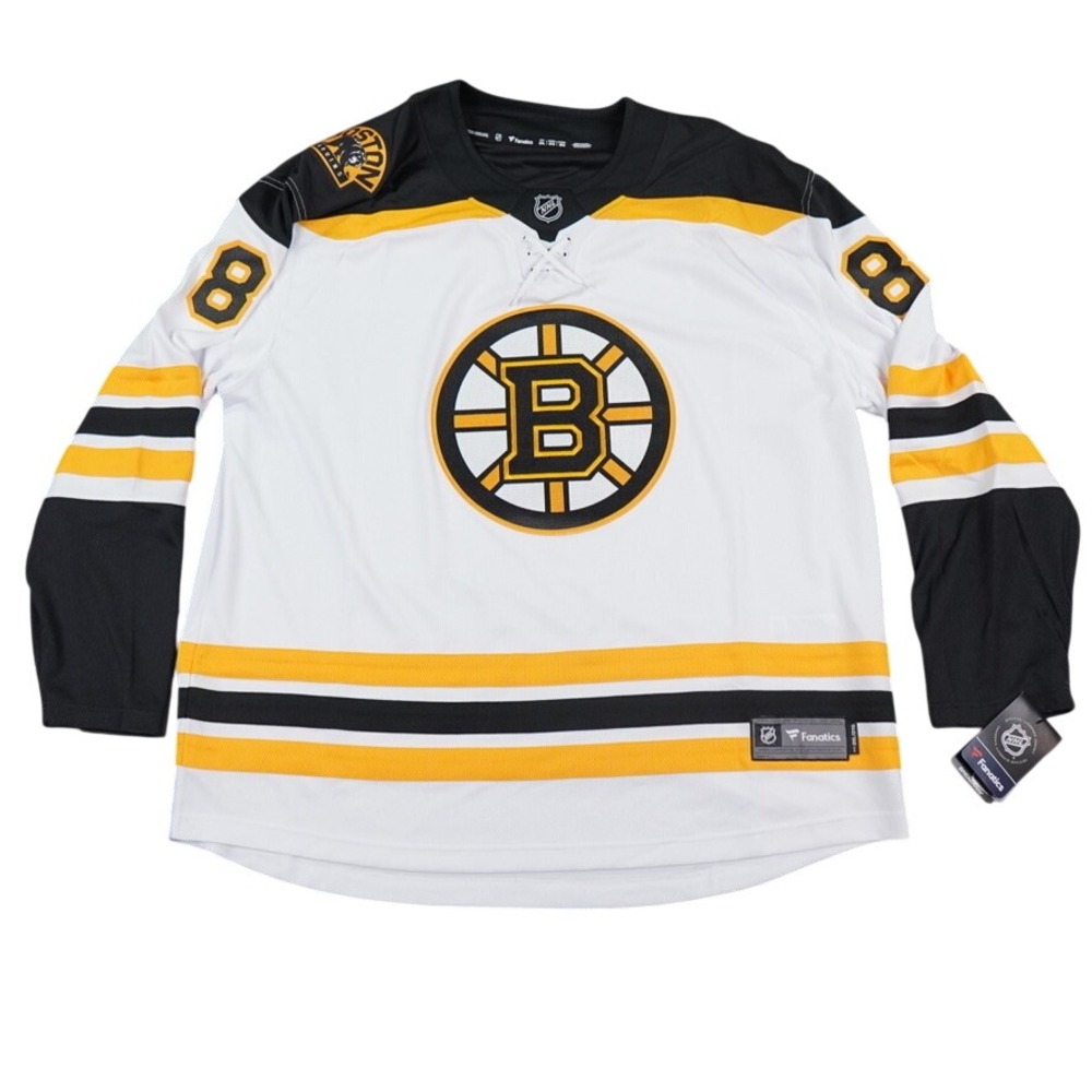 Boston Bruins Pastrnak Fanatics Hockey Jersey Mens 2XLβ White Athletic NHL New